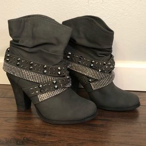 Rhinestone Studded Booties